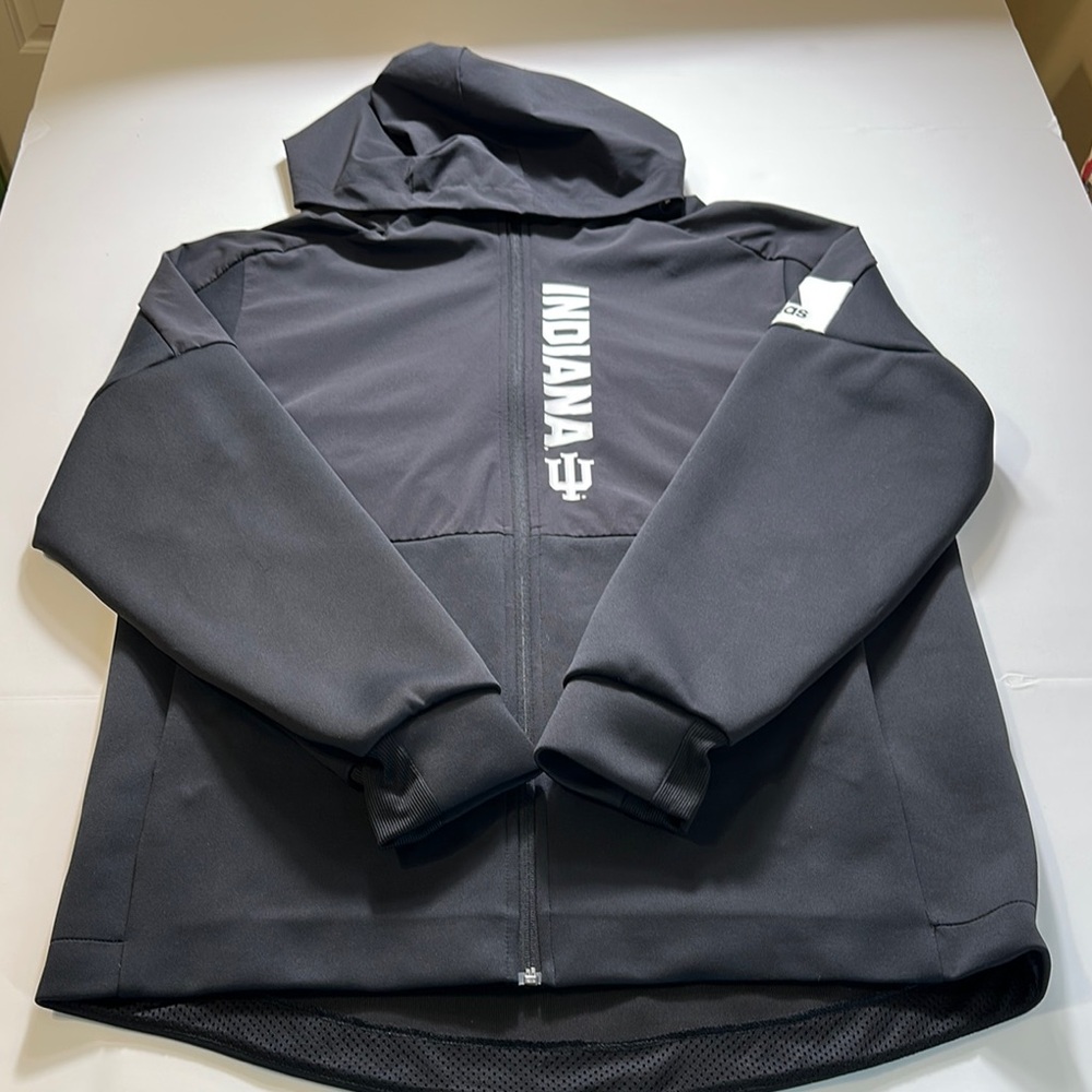 Men’s Adidas Hooded Full Zip Jacket with INDIANA IU Logo